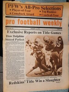 1/13/1973 Pro Football Weekly #23  DOLPHINS  Perfect over Pitt, Skins win cvr 