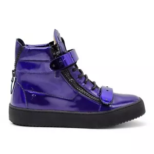 Giuseppe Zanotti Coby Metallic Leather Hi Top Sneakers EU 41 US 8 - New $1095 - Picture 1 of 10