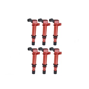 Set of 6 Red Ignition Coils For Dodge RAM 1500 & Jeep Liberty, Commander UF270 - Picture 1 of 5