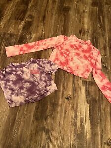 Girls More Than Magic Tie-dye Cropped Rash guard Swim Shirt Sz S 6/6x
