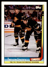 1991-92 Topps Team Scoring Leaders Trevor Linden Vancouver Canucks #17