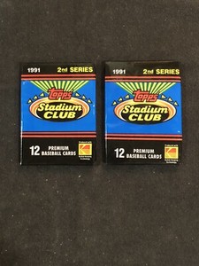 1991 Topps Stadium Club Series 2 BASEBALL (2) Pack From Box- Jeff Bagwell Rookie