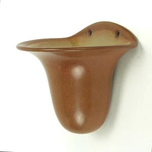 Jarrón de bolsillo de pared Marblehead Pottery sin decorar de 6,25" artes y manualidades marrón tabaco - Imagen 1 de 7