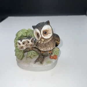 Owl Family ~ Homco Ceramic Owl Figurines 4 x 4 - Picture 1 of 8