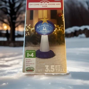 Gemmy CHRISTMAS "OH COME LET US ADORE HIM"  INFLATABLE 3.5' TALL Yard Decor NIB - Picture 1 of 2