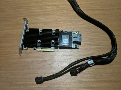 DELL H730 RAID CARD w/1GB CACHE 12Gb/s PCI-E 3.0 + SAS CABLES - Image 1 of 4