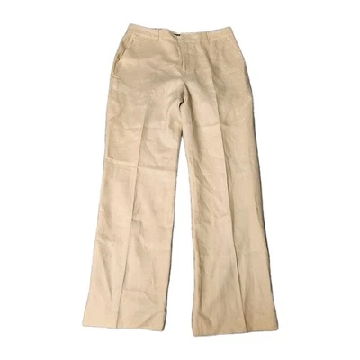 Chaps Women 100% Linen Chino Pants Size 12 Beige Pockets Lined Office Career - Image 1 of 4