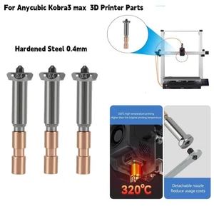 Steel 0.4mm Nozzle Detachable For Anycubic Kobra3 max Ceramic 3D Printer Parts - Picture 1 of 19