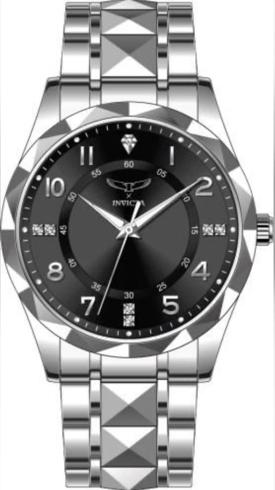 Reloj para hombre Invicta Specialty 41 mm esfera negra correa plateada 69027 Foto 1 de 1
