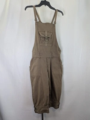 Guess Capri Overalls Y2K Brown Olive Khaki Size Medium Steampunk RARE (L04) - Image 1 of 4