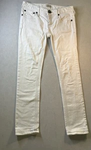 Free People weiße Skinny Jeans stretchig Gr. 27 Reißverschluss vorne Knopfverschluss Jr - Bild 1 von 8