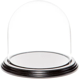 Plymor 5.5" x 5.5" Glass Display Dome Cloche (Black Wood Veneer Base) - Picture 1 of 1