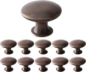Kitchen Cabinet Knobs Vintage Copper, 12 Pack Round Metal Wardrobe Copper - Picture 1 of 6