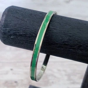 Vintage Armband Grün Emaille? Inlay 8,25" - Bild 1 von 9