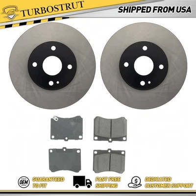 Front OE Brake Rotors Brake Pads Kit for 1991-1996 Ford Escort 1.8L - Image 1 of 2