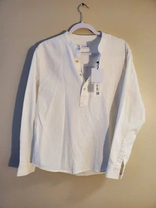 ZARA NWT 100% Cotton White Long Sleeve Shirt Size Medium - Picture 1 of 8