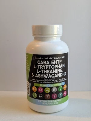 GABA, 5-HTP, L-triptófano, L-teanina, ashwagandha, vitamina D3, B6, magnesio Foto 1 de 2