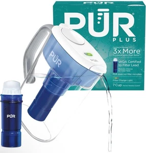 Pur Plus 7 Cup Water Pitcher Filtration System w/ Filter & Change Light New - Picture 1 of 10