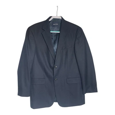 Blazer abrigo deportivo verde oscuro Nautica para hombre talla 42R W 36 100 % lana Foto 1 de 4