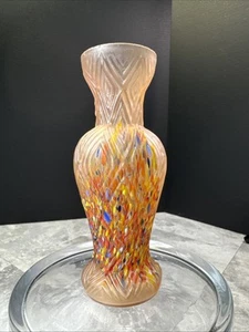 1920 TSCHECHISCHE KRALIK BÖHMISCHE END OF DAY SPRITZER KUNST GLAS VASE - Bild 1 von 10