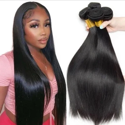 Paquetes Virgen Peruana, Cabello Humano, Coser, Tejido Recto 18 20 22 24 26 28 30 Foto 1 de 4