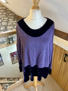 Out Of Xile Baumwollsamt Strick Pullover Lila Gr. 2 Oversize Lagenlook - Bild 1 von 8