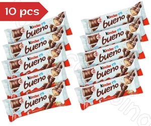 Barritas de chocolate Kinder Bueno - 10 piezas 43 g 1,52 oz - oblea crujiente y relleno de avellanas - Imagen 1 de 3