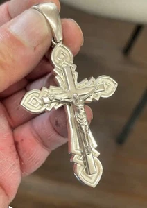 Crocifisso croce celtica 3,25" argento sterling 925 pesante 47 grammi - Foto 1 di 6