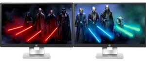 DUAL PAIR TWO HP 23" Matching Widescreen LED LCD FHD Monitors GARADE A GAMING 2 - Picture 1 of 5
