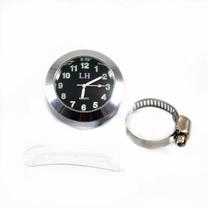 Chrome 7/8"- 1" Handlebar Clock For KAWASAKI HONDA SUZUKI YAMAHA HARLEY Cafe - Picture 1 of 4
