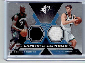 K. GARNETT / W SZCZERBIAK 2005-06 SPx WINNING COMBOS DUAL PATCH Timberwolves
