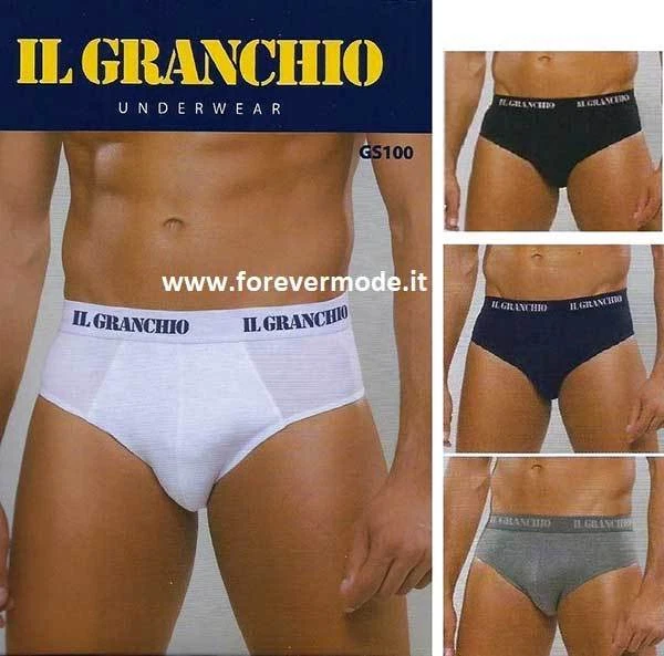 3 Slip uomo Il Granchio in cotone elasticizzato con elastico loggato art GS100