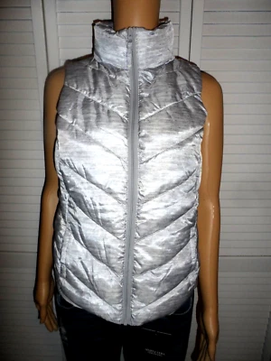 Cool SO size XS gray zip up sleeveless puffer vest coat NWT - Image 1 of 4