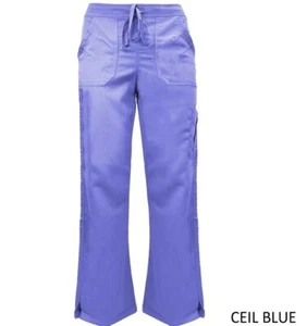 Ultra Soft Scrub Pants 4 Pocket Cargo Drawstring Small Women CEILBLUE Nurse 9118 - Picture 1 of 3