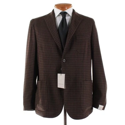 Abrigo deportivo Corneliani nuevo con etiquetas mezcla de lana talla 54R (44R EE. UU.) marrón y negro pata de gallo Foto 1 de 4