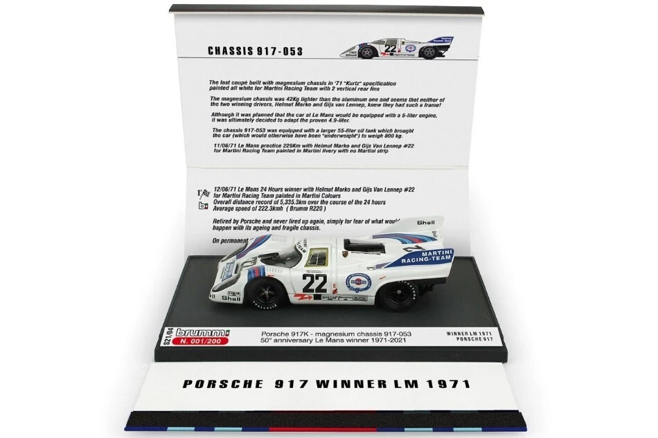Brumm Porsche 917K #22 winner 24h Le Mans 1971 chassis 917-053 1/43 S21/04