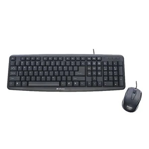 Verbatim Slimline Wired Keyboard and Mouse Black DAMAGED BOX - Picture 1 of 10