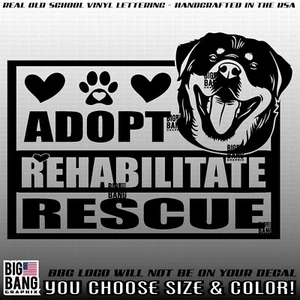 ROTTWEILER Rottie Family Dog Vinyl Decal Sticker Dog Adopt Rehabilitate Rescue - Picture 1 of 4