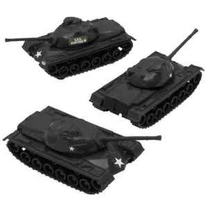 TimMee Processed Plastic M48 Patton Tank 3pc Tim Mee Army Men Black Vehicles - Bild 1 von 5