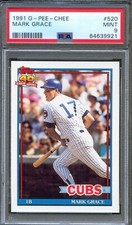 1991 O-Pee-Chee #520 MARK GRACE Chicago Cubs PSA 9 MINT