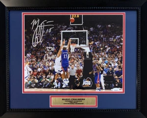 Mario Chalmers Autographed Kansas Jayhawks THE SHOT 2008 Framed 11x14 Photo JSA - Picture 1 of 3