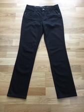 Esprit Womens Jeans W29 L30 Black Straight Mid Rise Slim Fit Stretch Cool Button