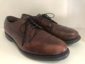 Men's Dress Shoes ALLEN EDMONDS BERGLAND Cap Toe Oxfords 11 D Burgundy Leather - Picture 1 of 12