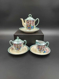 Vtg Lusterware Tea Set Lot Child 8 Piece Teapot Sugar Creamer Tray Dishes Japan - Picture 1 of 10