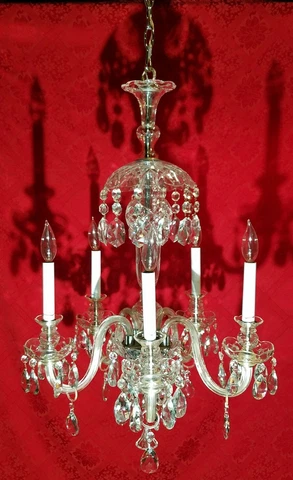 Vintage Crystal Chandelier 20" Wide x 32" Tall - Rewired and Gorgeous! Cover