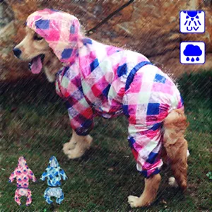 Medium Large Dog Raincoat Waterproof Rainwear Reflective for Sun Rain Protection - Picture 1 of 14