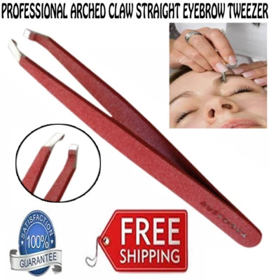 Professional eyebrow arched- claw slant tip ladies stainless steel tweezers  - image 1 of 4