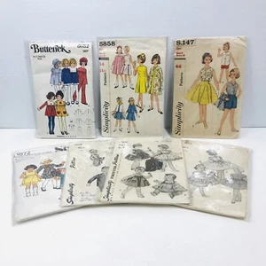 Simplicity Butterick Sewing Patterns Childs Vintage 60s Retro Fashion Bundle - Picture 1 of 12