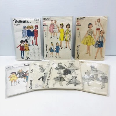 Simplicity Butterick Sewing Patterns x 7 Childrens Vtg 60s Retro Fashion Bundle - Image 1 of 4