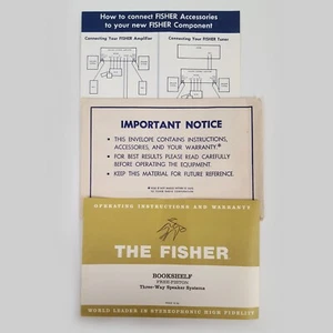 Original Fisher Bookshelf 3-Way Speaker Manual (Vintage) - Picture 1 of 1